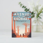 バオバブスマダガスカルアートヴィンテージ ポストカード (スタンド正面)