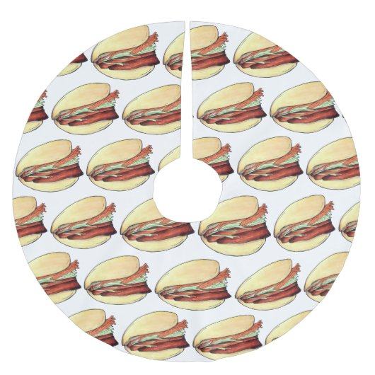 バオバンポークベリーロータスブンフード中国のプリント ブラッシュドポリエステルツリースカート (正面)