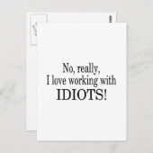 バカと一緒に働くのは本当に好きじゃない ポストカード (正面/裏面)