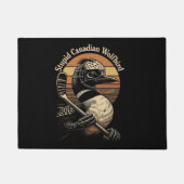 バカなカナダのオオカミ鳥 ドアマット (正面)