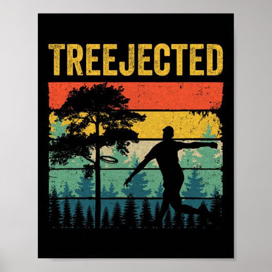 バカな木にぶつかる面白いディスクゴルフディスク Treejected ポスター (正面)