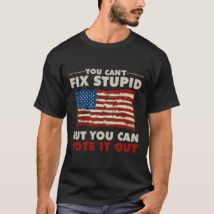 バカは直せないが投票できる Tシャツ
