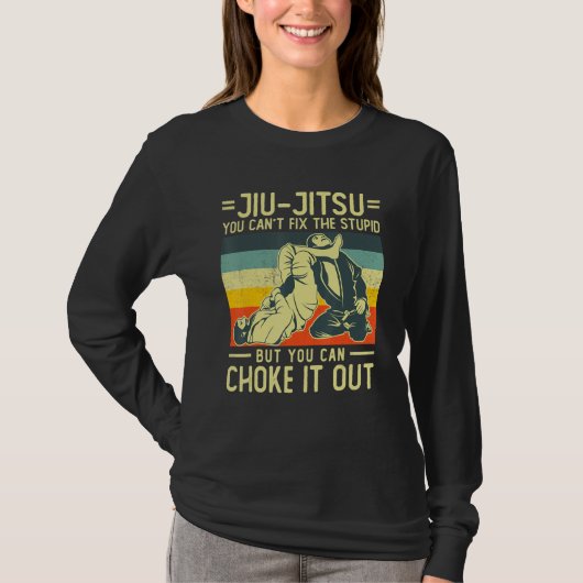 バカは直せない ビンテージ BJJ ブラジリアン柔術 Tシャツ (正面)