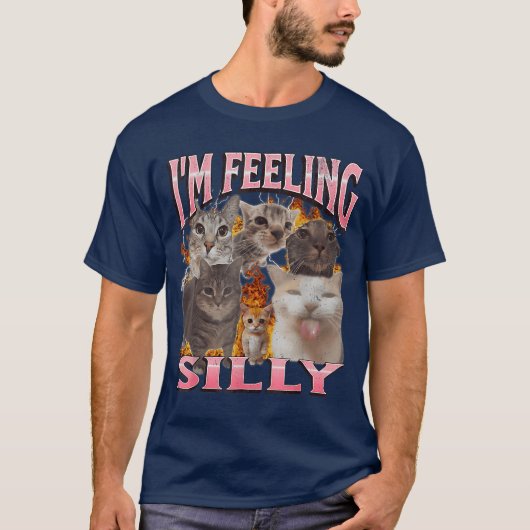 バカみたいに楽しい 猫の面白いミーム 盗作 レトロ Tシャツ (正面)