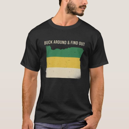 バカやってみろってか オレゴン地図Tシャツ 笑 Tシャツ (正面)