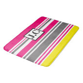 バカスタマイズスマット – ビーチハットストライプホットピンク バスマット (アングル)