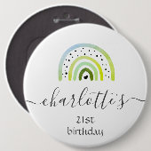 バカスタマイズッジ – レインボーグリーン 缶バッジ (正面&裏面)