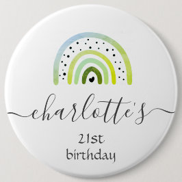 バカスタマイズッジ – レインボーグリーン 缶バッジ