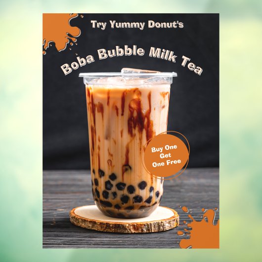 バカスタマイズブボバティードーナッツショッププロモーション ウィンドウサイン (シート3)