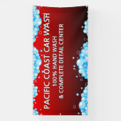 バカスタマイズブリー赤い洗車事業 横断幕 (縦)