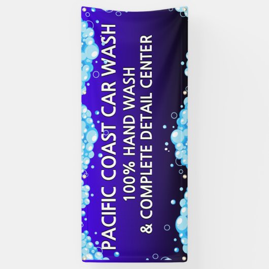 バカスタマイズブリー青い洗車事業 横断幕 (縦)