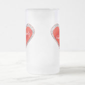 バカスタマイズレンタインデーハートとレース フロストグラスビールジョッキ (中央)