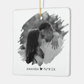 バカスタマイズレンティンの日の写真モダンカップル セラミックオーナメント (左)