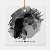 バカスタマイズレンティンの日の写真モダンカップル セラミックオーナメント (裏面)