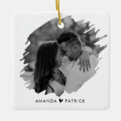 バカスタマイズレンティンの日の写真モダンカップル セラミックオーナメント (正面)