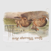 バカスタムックマンハレラビットキャンピングデコギフト ゴルフタオル (横)