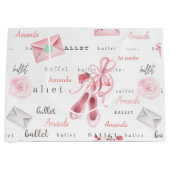 バカスタムレパーソナライズされたリーナバレエピンク ラージペーパーバッグ (正面)