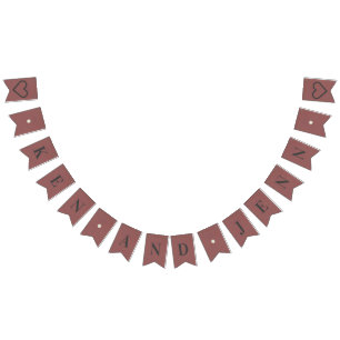 バカスタムンティングバナー-赤面シャンパン結婚ズ バンティングフラッグ