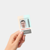 バカスタムーコードロゴ社員名写真病院 バッジ (手持ち)