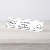 バカスタムージニア州USホームラインアート デスクネームプレート (正面)