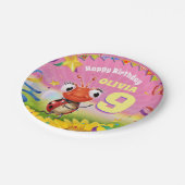 バカスタムースデーパーティープレートガール7歳 ペーパープレート (アングル)