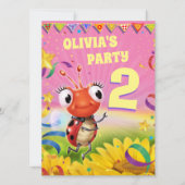 バカスタムースデーパーティー招待状ガール2歳 招待状 (正面)