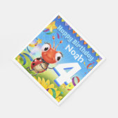 バカスタムースデーパーティー紙ナプキンボーイ4歳 スタンダードランチョンナプキン (角)