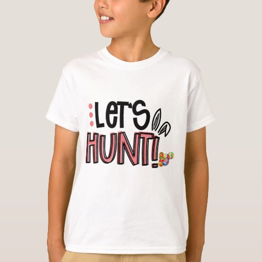 バカッコいいニー卵狩りおもしろいイースターシャツデザイン Tシャツ (正面)