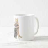 バカバカしくておもしろい猫のミーム - 煙草を吸う猫と飲酒 コーヒーマグカップ (正面右)