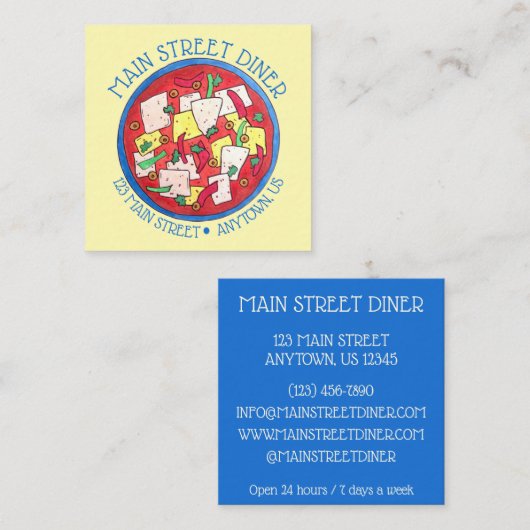 バカラオプエルトリカイジーヌ塩タラ魚シチュー スクエア名刺 (正面/裏面)