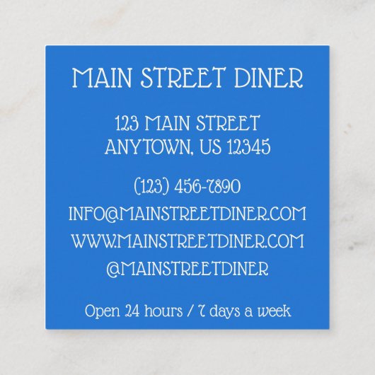 バカラオプエルトリカイジーヌ塩タラ魚シチュー スクエア名刺 (裏面)