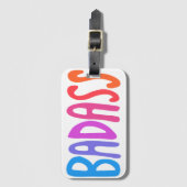 バカラフルダスカッコいいとおもしろいストライプ白 ラゲッジタグ (正面縦)