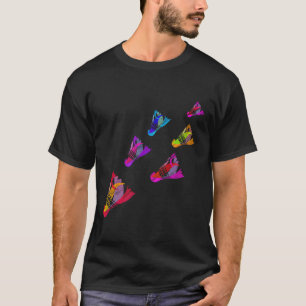 バカラフルドミントンシャトルアートスポーツ Tシャツ