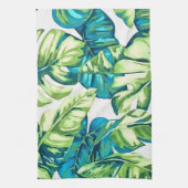 バカラフルナ葉ナとモンステラの熱帯の キッチンタオル (縦)