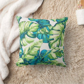 バカラフルナ葉ナとモンステラの熱帯の クッション (ブランケット)