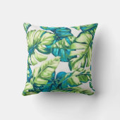 バカラフルナ葉ナとモンステラの熱帯の クッション (裏面)