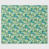 バカラフルナ葉ナとモンステラの熱帯の ラッピングペーパー (フラット)