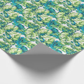 バカラフルナ葉ナとモンステラの熱帯の ラッピングペーパー (角)