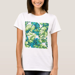 バカラフルナ葉ナとモンステラの熱帯の Tシャツ