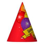 バカラフルルーンバンドル及び紙吹雪誕生日 パーティーハット (左)