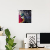 バカラフルロフランスのーク鳥刺しゅう鳳凰 ポスター (ホームオフィス)