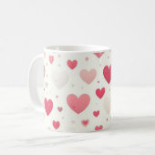 バカラフルンタインハート コーヒーマグカップ (正面左)