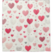 バカラフルンタインハート シャワーカーテン (正面)