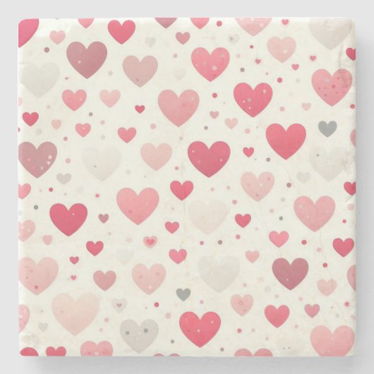 バカラフルンタインハート ストーンコースター (正面)