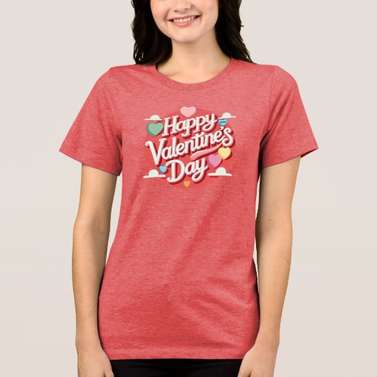 バカラフルンタインハート トライブレンドTシャツ (正面)
