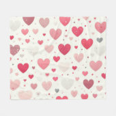 バカラフルンタインハート フリースブランケット (正面(横))