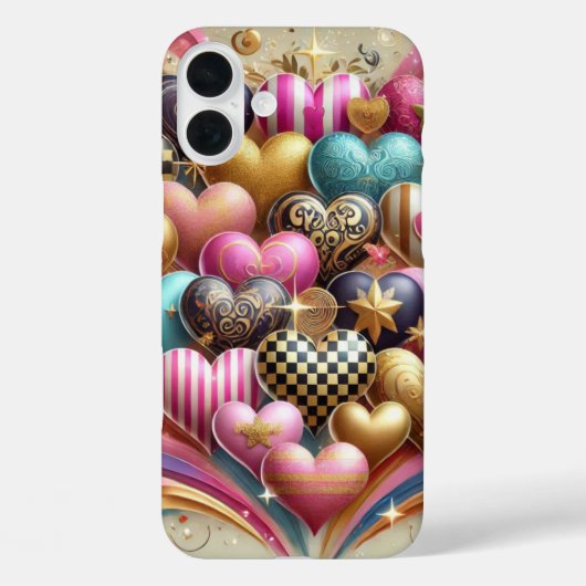 バカラフルンタインハート Case-Mate iPhoneケース (裏面)
