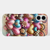 バカラフルンタインハート Case-Mate iPhoneケース (裏面 (横))