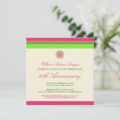 バカラフルンド企業のイベント招待状(明るい赤紫色 招待状 (スタンド正面)