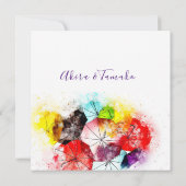 バカラフルンブレラス結婚式招待状 招待状 (裏面)